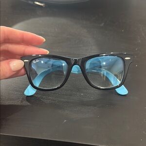 Ray-Ban Black Frame with Blue Accents Sunglasses
